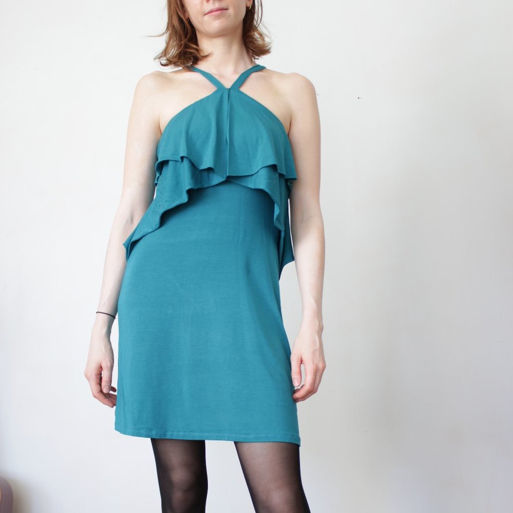 Tart halter neck jersey dress